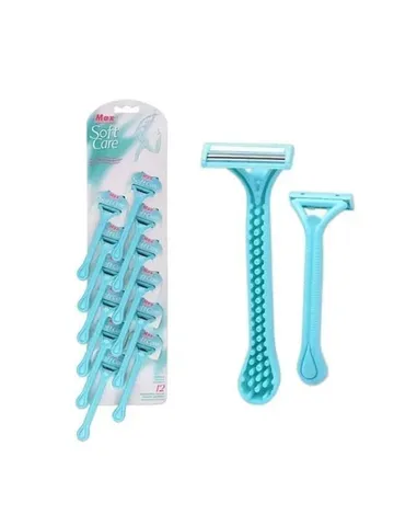 Бритвенный станок Max Soft Care голубой одноразовый женский 1шт/12
