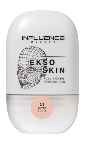Тональная основа с высокой степенью покрытия Ekso Skin 01, Influence Beauty