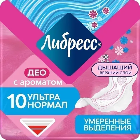 Прокладки гигиенические Libretta Ultra Normal ДЕО с мягкой поверхностью 10шт  *12