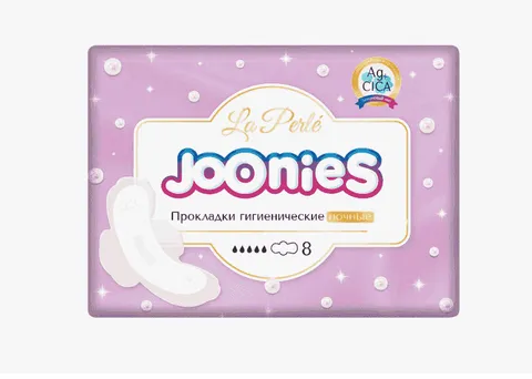 Прокладкие женские Joonies La perle одноразовые ночные 8шт