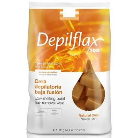 Depilflax Воск Горячий пленочный 3AB, в брикетах, Натуральный 1000 гр НЗ