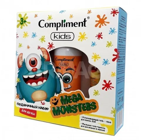 Compliment ПН №1801 "MEGAMONSTERS" (гель-пена для ванны 200мл+краска для ванн голубая 50мл+краска дл