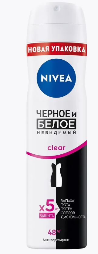 Антиперспирант Nivea clear невидимый женский 150мл/12