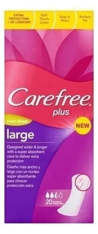 Carefree Прокладки ежедневные Plus Large Fresh 20 шт