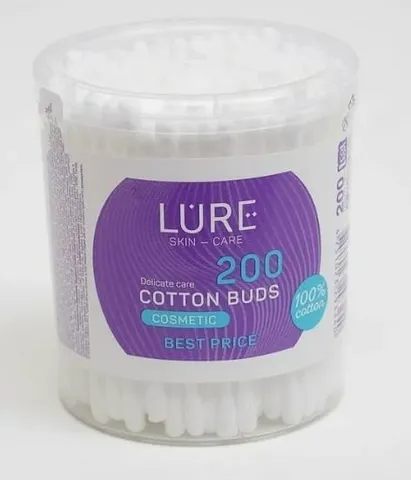 Ватные палочки LURE стакан 200шт КК/36