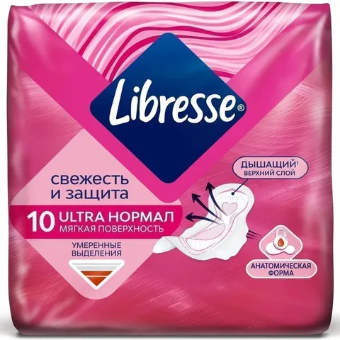 Прокладки гигиенические Libresse ultra normal 10шт/12