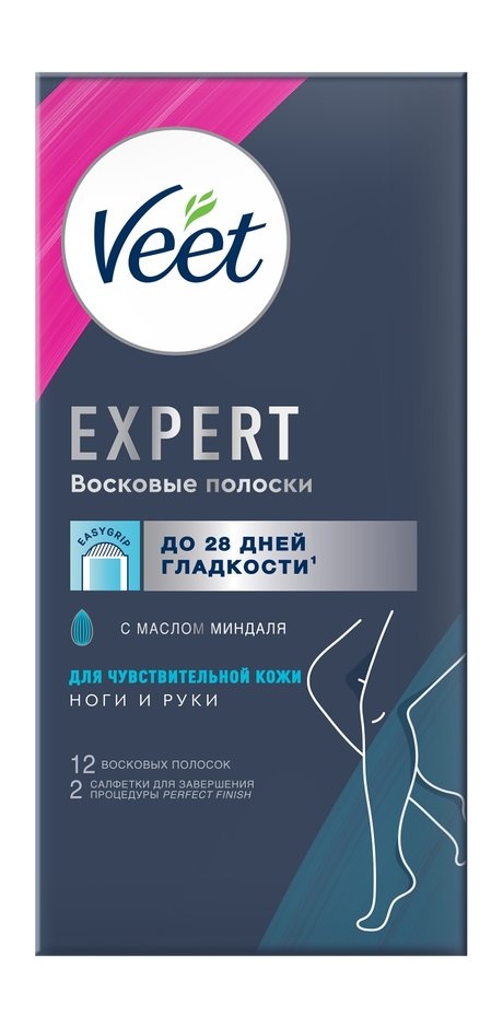 Veet Expert Восковые полоски для чувствительной кожи 12шт