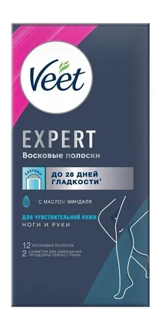 Veet Expert Восковые полоски для чувствительной кожи 12шт