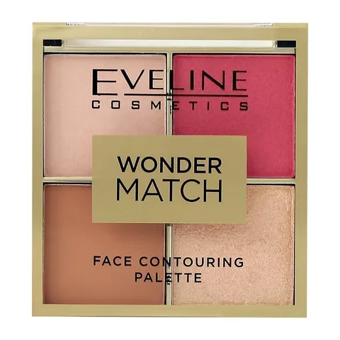 EVELINE WONDER MATCH Палетка для контуринга лица 01 (пудра со светоотражающим эффектом, румяна, брон