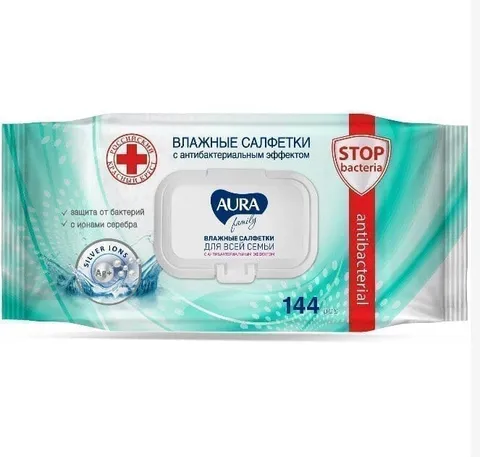 Влажные салфетки Aura FAMILY big-pack  144шт/12