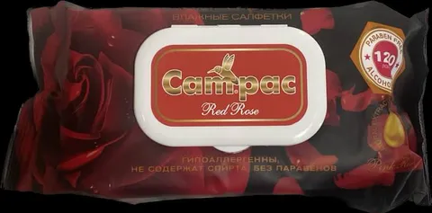 Влажные салфетки Cam.pac роза 120шт  /черная/12