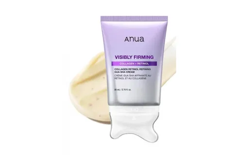 Collagen+Retinol Крем для лица и шеи с аппликатором гуаша 80мл, Anua/35