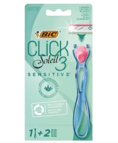 Бритва для женщин Bic metal soleil 3 sensetive с тремя лезвиями + 2 кассеты